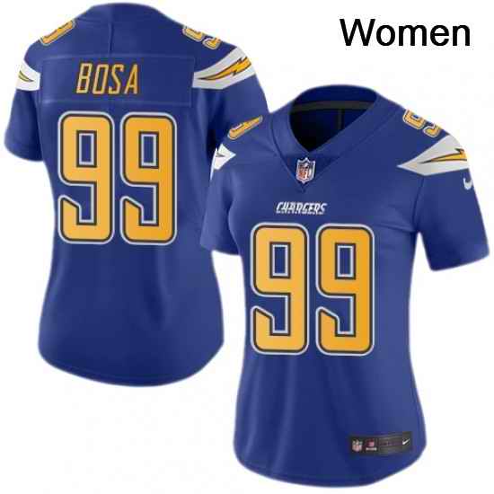 Womens Nike Los Angeles Chargers 99 Joey Bosa Limited Electric Blue Rush Vapor Untouchable NFL Jersey